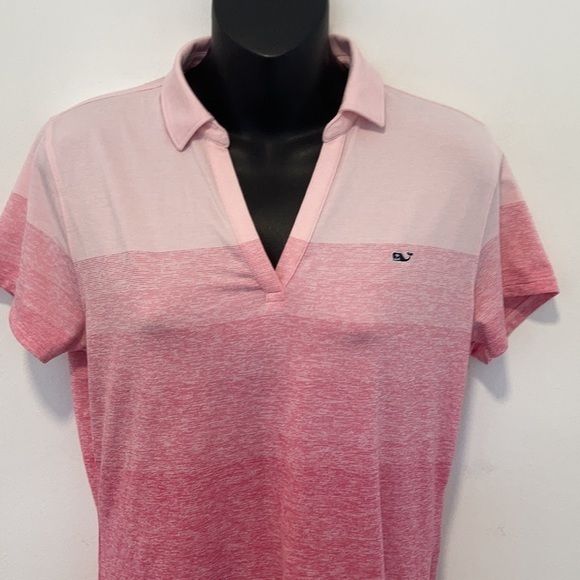 Vineyard Vines Pink Performance V-Neck Top Small - Picture 3 of 9